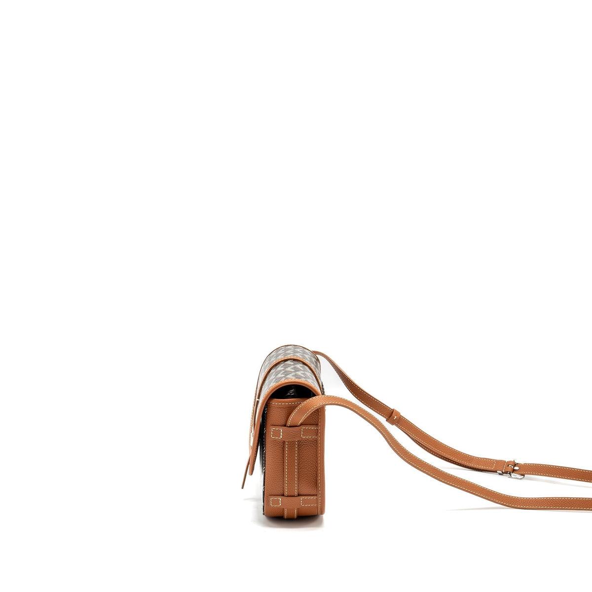 Goyard Belvedere PM Messenger Bag – Black & Tan Goyardine Canvas & Calfskin, Silver Hardware
