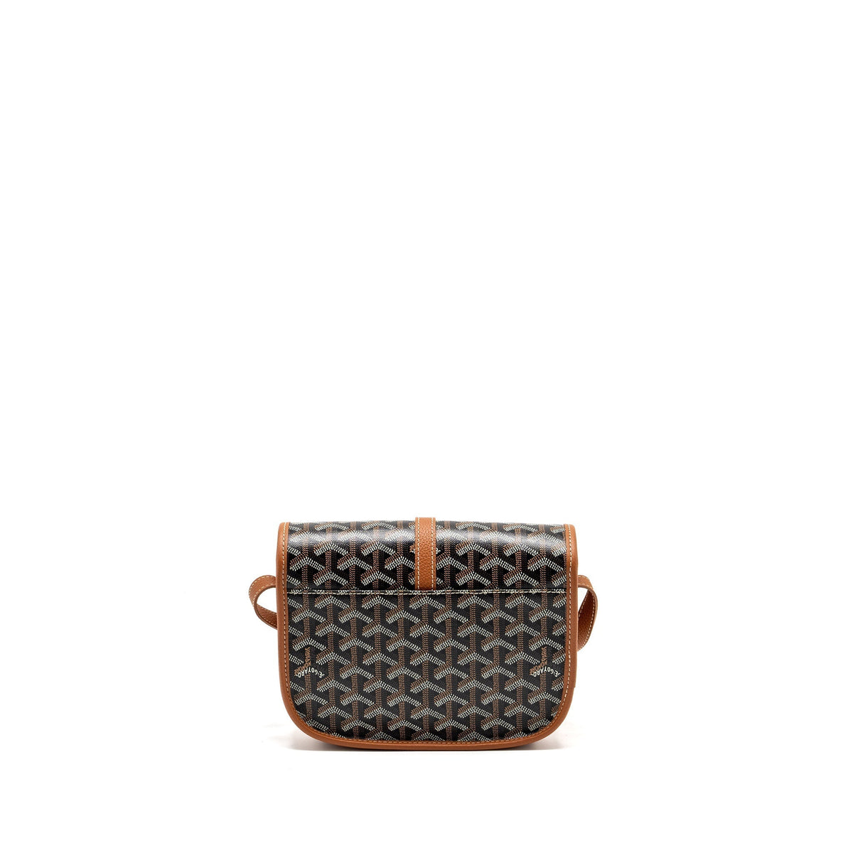 Goyard Belvedere PM Messenger Bag – Black & Tan Goyardine Canvas & Calfskin, Silver Hardware