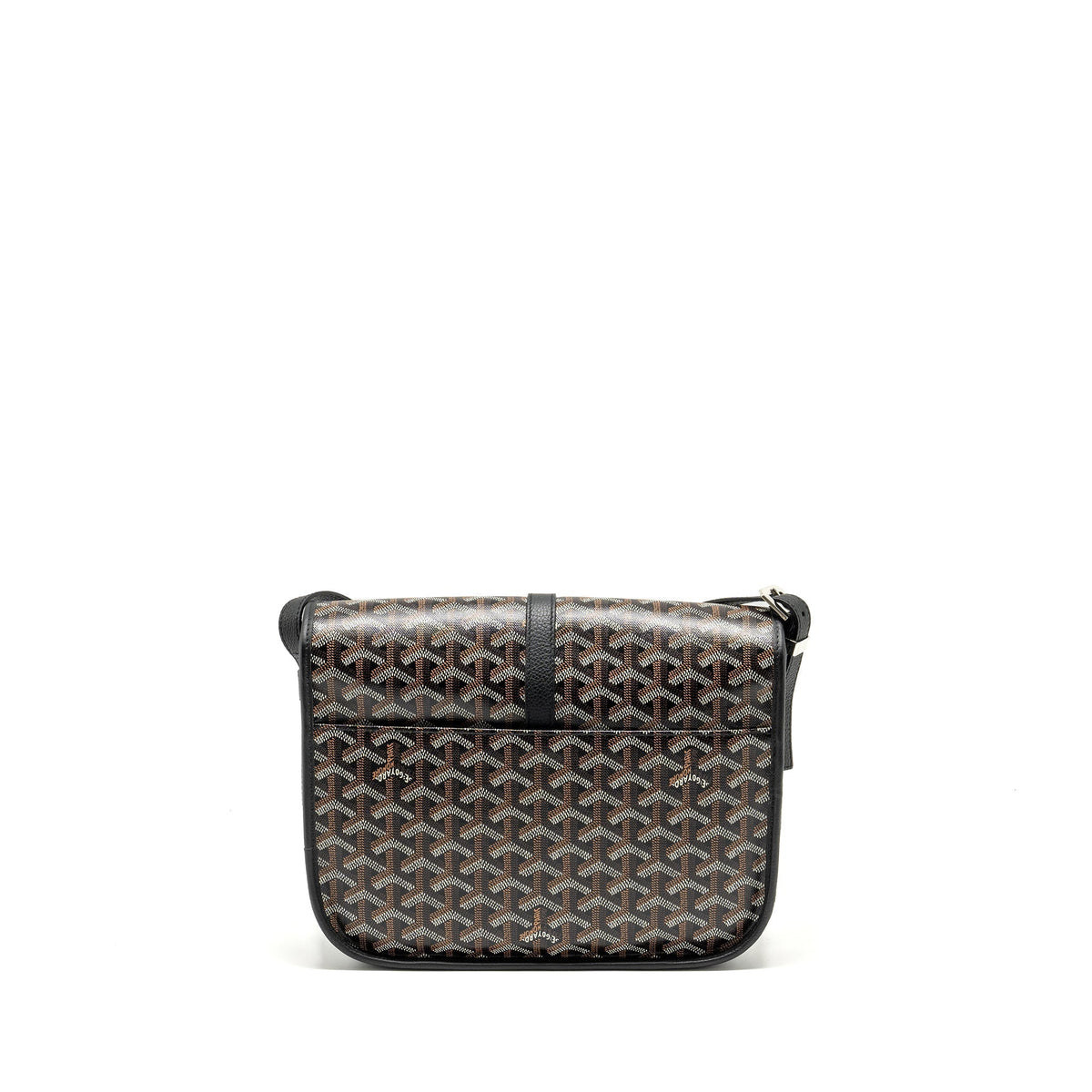 Goyard Belvedere MM Messenger Bag – Black Goyardine Canvas & Calfskin, Silver Hardware