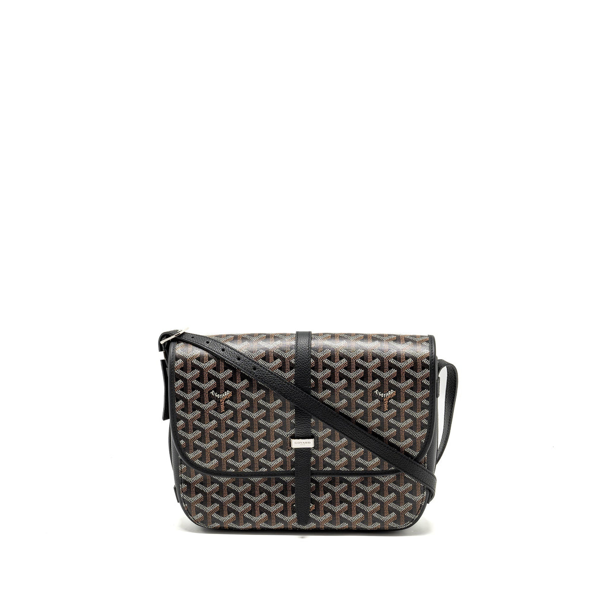 Goyard Belvedere MM Messenger Bag – Black Goyardine Canvas & Calfskin, Silver Hardware