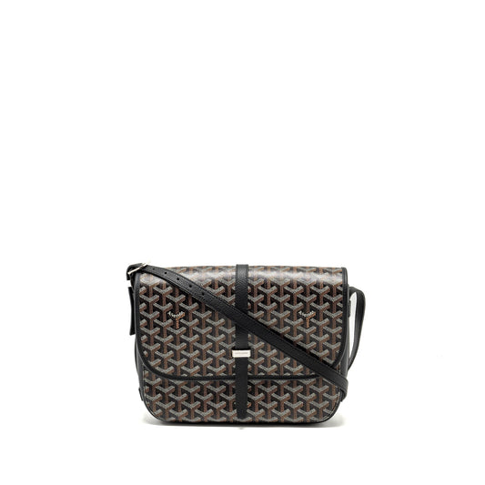 Goyard Belvedere MM Messenger Bag – Black Goyardine Canvas & Calfskin, Silver Hardware