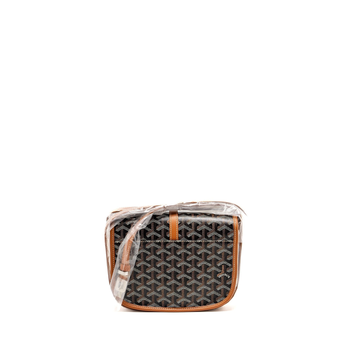 Goyard Belvedere PM Messenger Bag – Black & Tan Goyardine Canvas & Calfskin, Silver Hardware