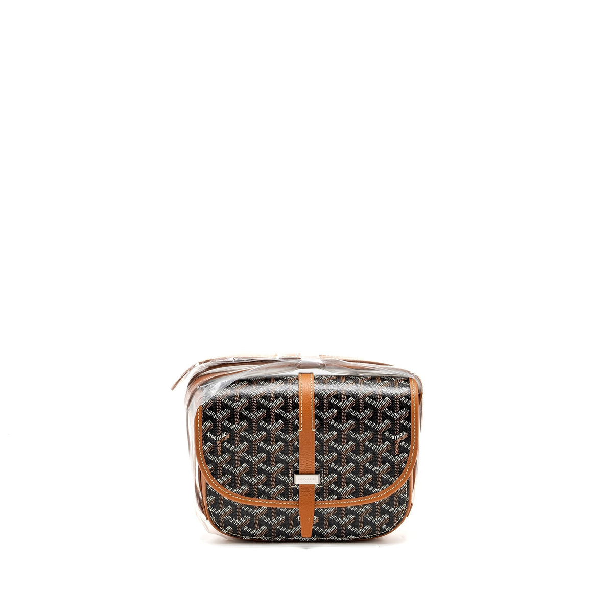 Goyard Belvedere PM Messenger Bag – Black & Tan Goyardine Canvas & Calfskin, Silver Hardware