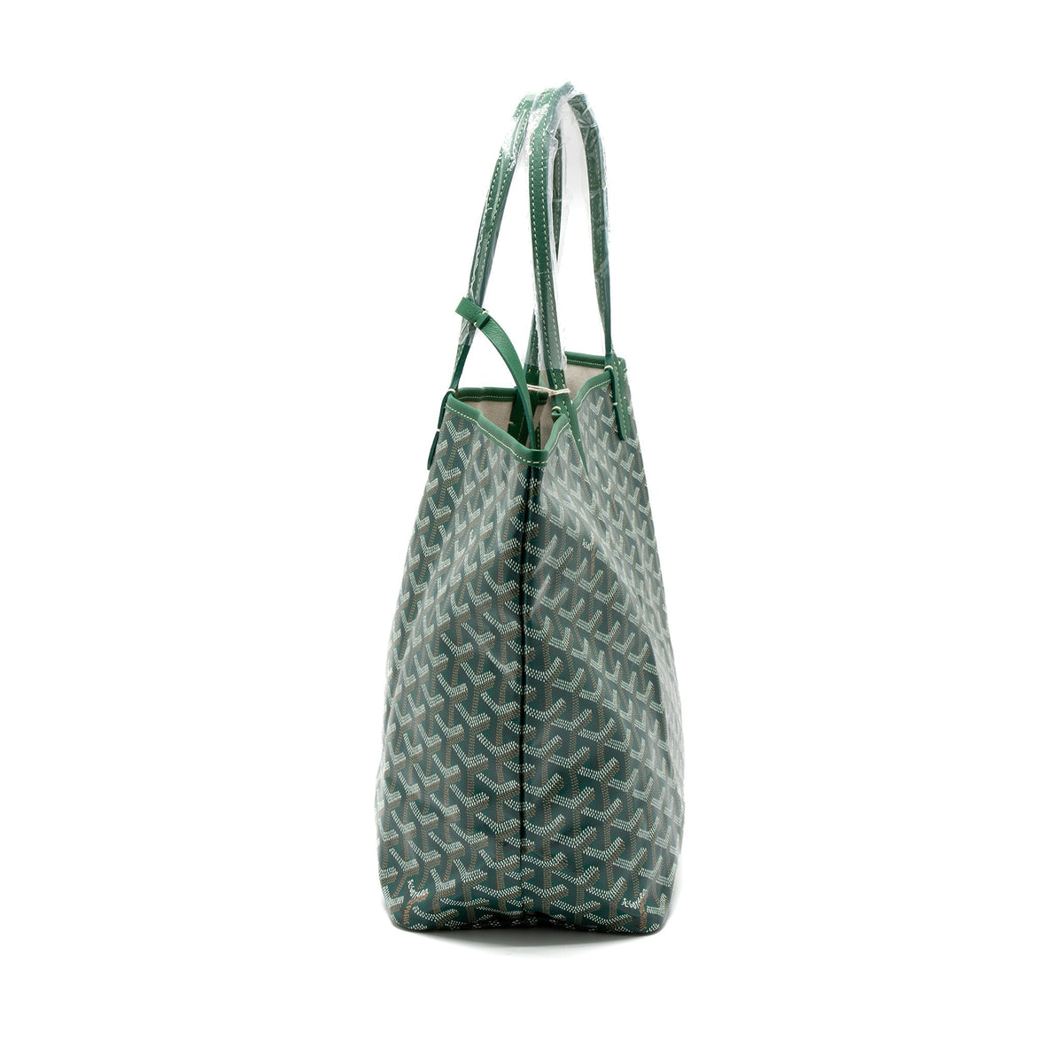 Goyard Saint Louis PM Tote Bag – Green Goyardine Canvas, Silver Hardware