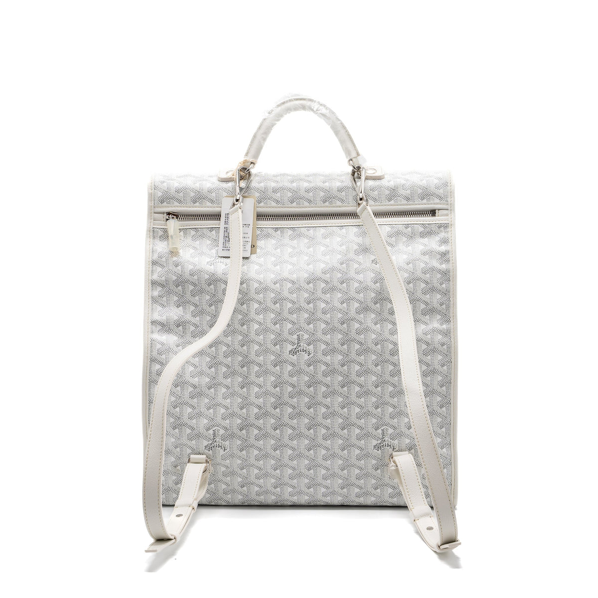 Goyard Saint Léger Backpack – White Goyardine Canvas, Silver Hardware