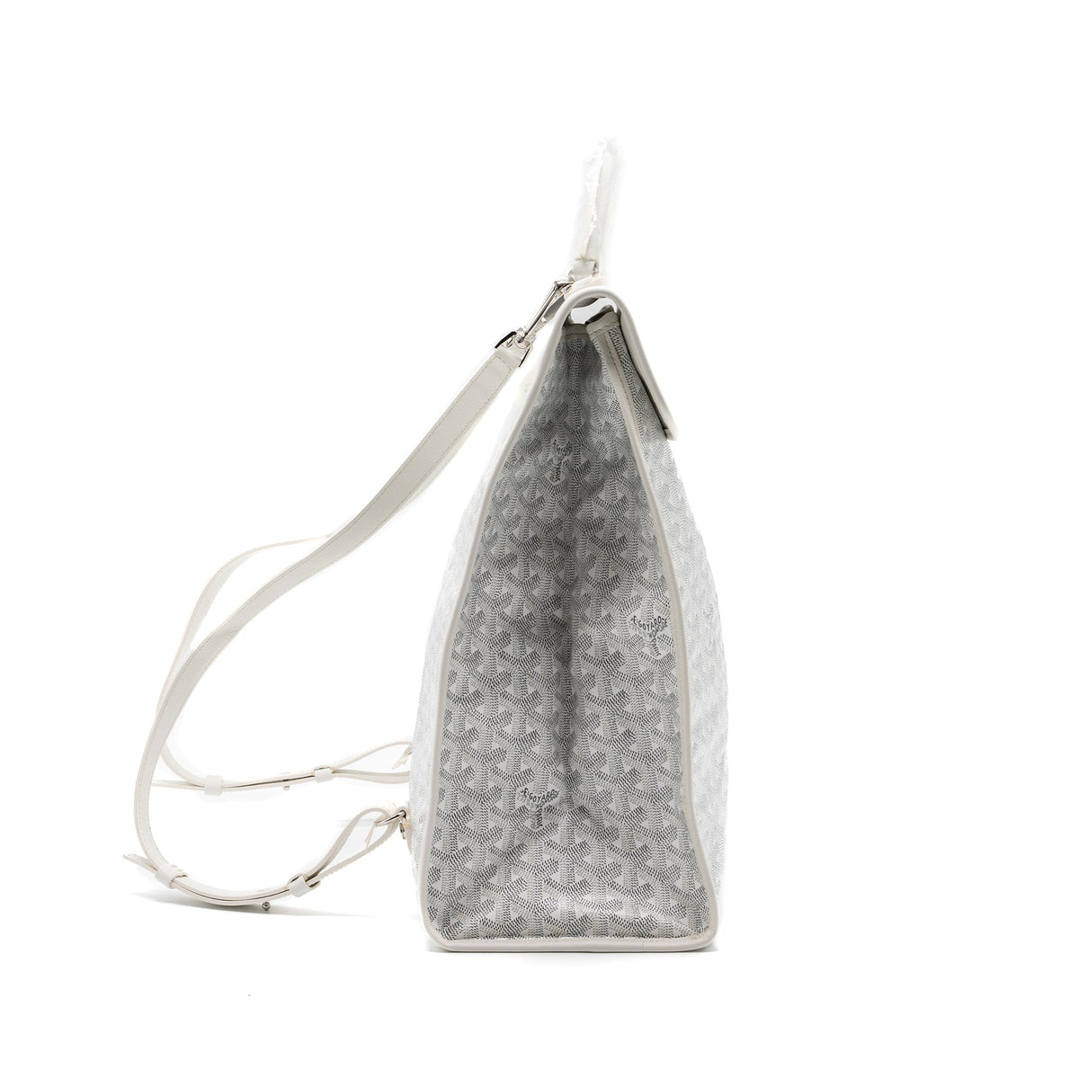 Goyard Saint Léger Backpack – White Goyardine Canvas, Silver Hardware