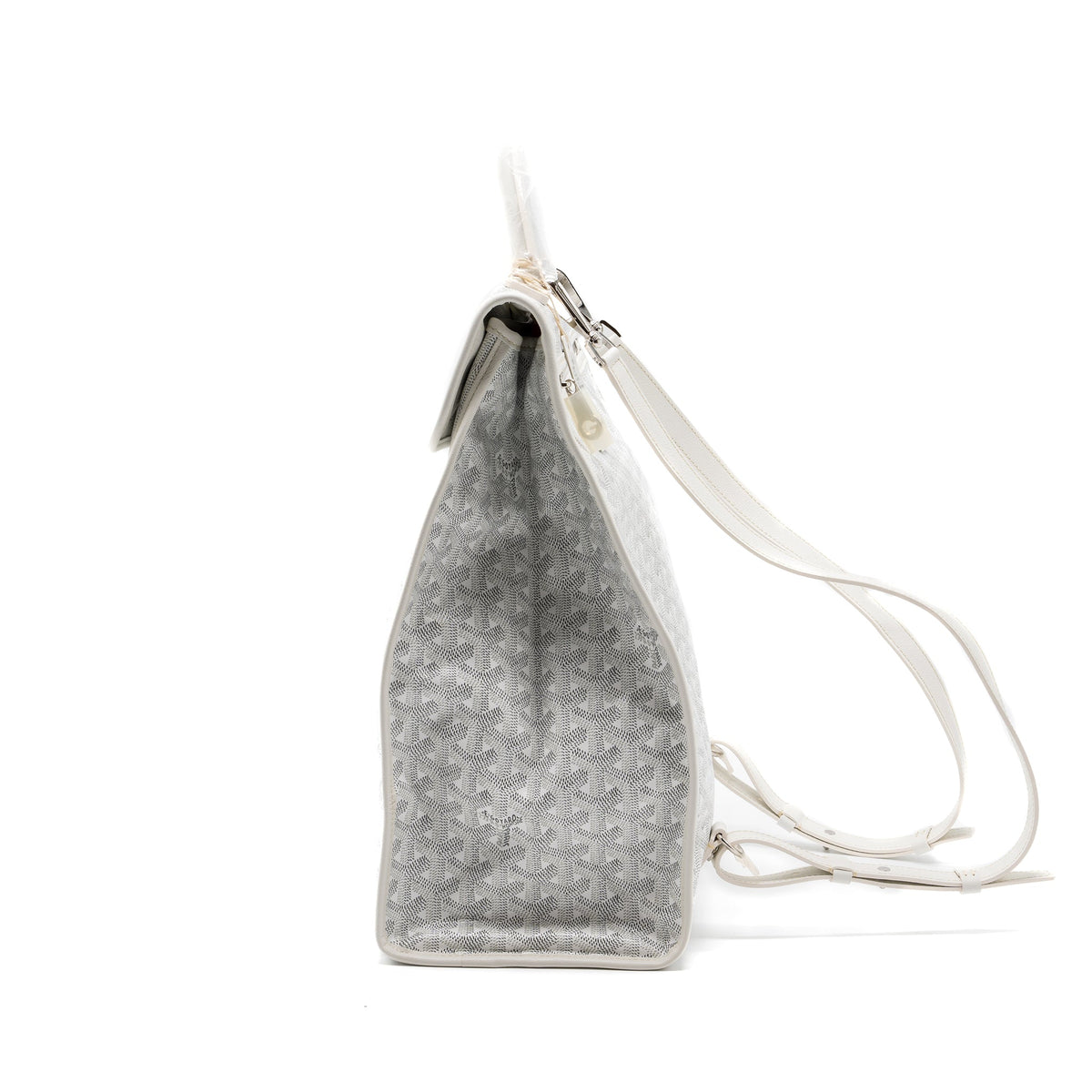 Goyard Saint Léger Backpack – White Goyardine Canvas, Silver Hardware