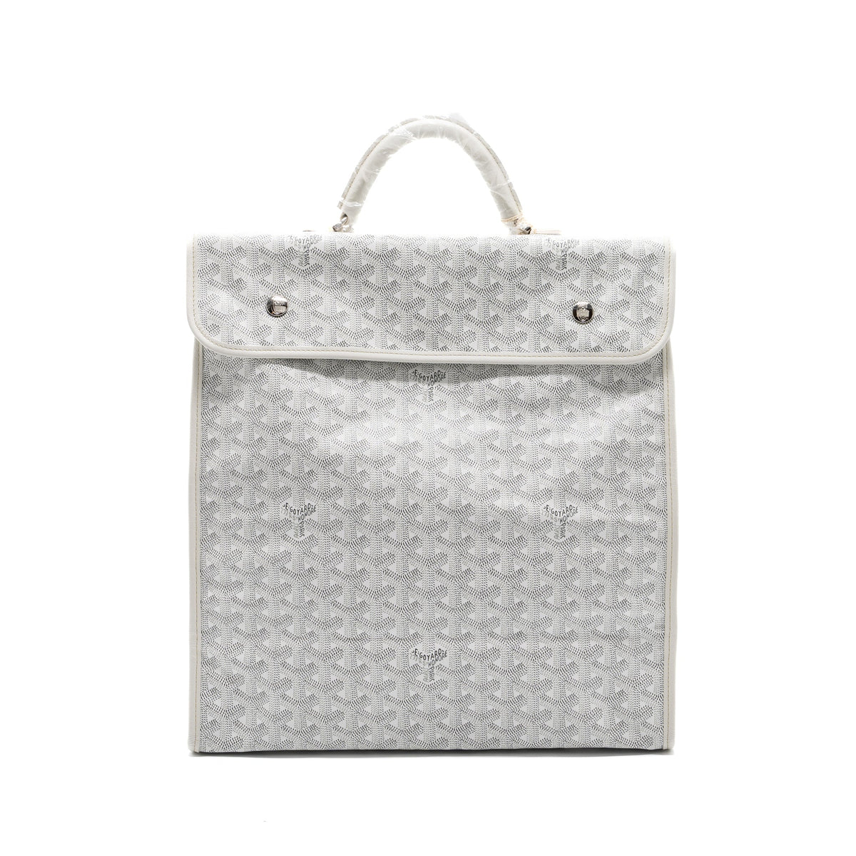 Goyard Saint Léger Backpack – White Goyardine Canvas, Silver Hardware