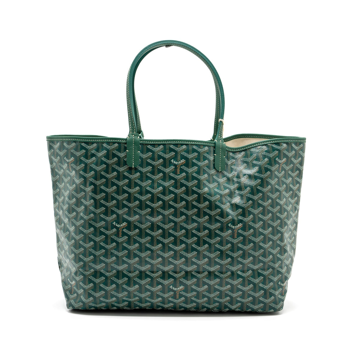 Goyard Saint Louis PM Tote Bag – Green Goyardine Canvas, Silver Hardware