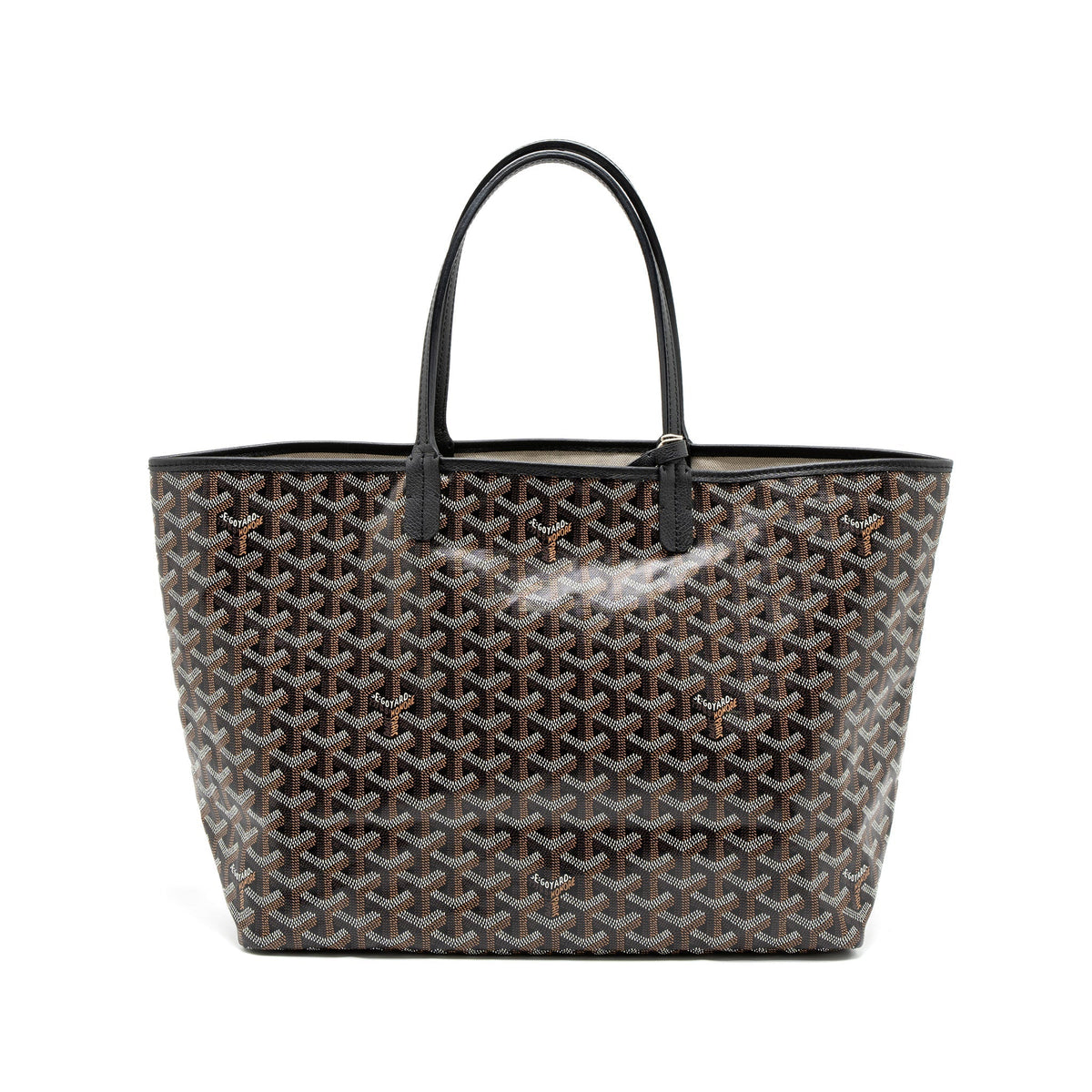 Goyard Saint Louis PM Tote Bag – Black Multicolour Goyardine Canvas, Silver Hardware