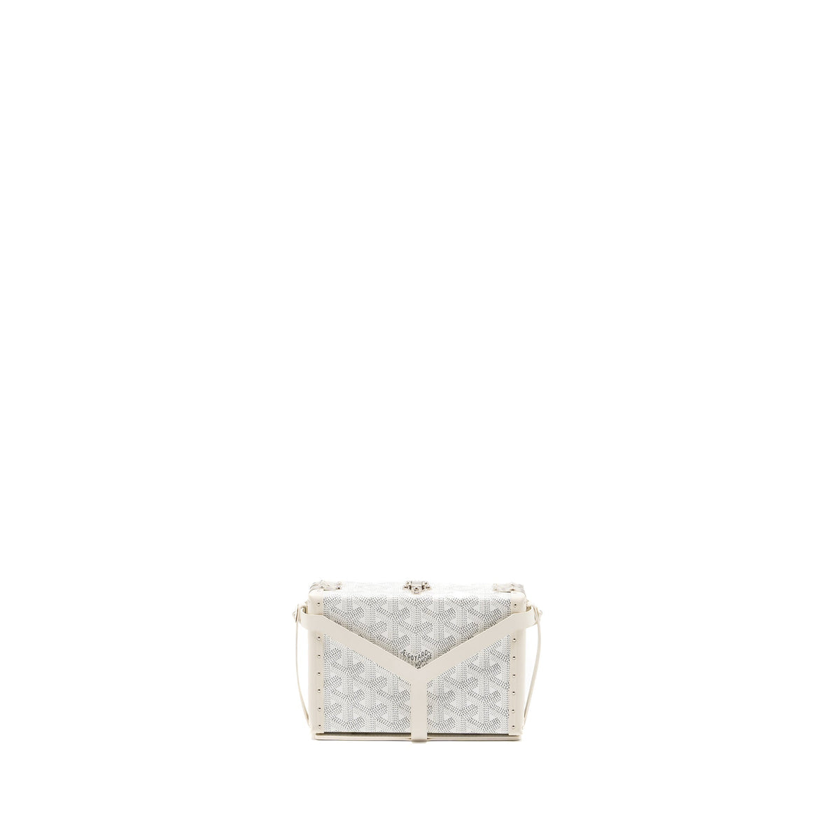 Goyard Minaüdière Trunk Bag – White Goyardine Canvas & Leather, Silver Hardware