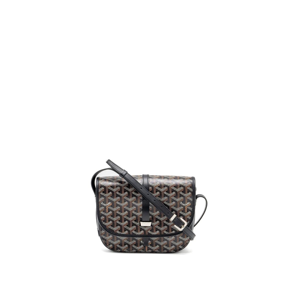 Goyard Belvedere PM Messenger Bag – Black Goyardine Canvas & Calfskin, Silver Hardware
