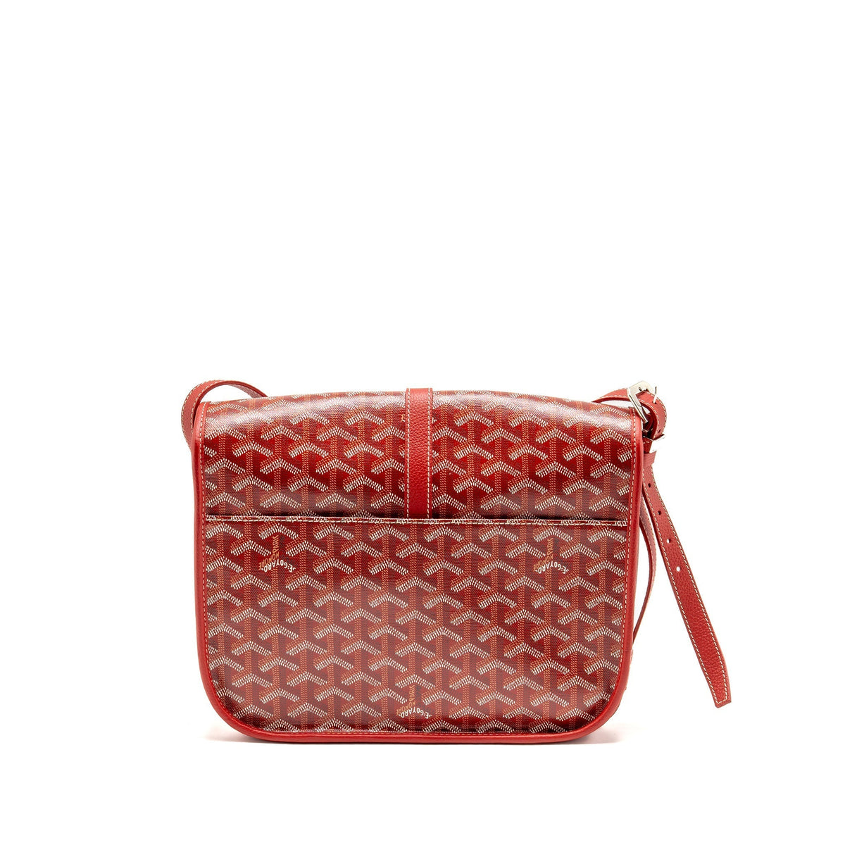 Goyard Belvedere MM Messenger Bag – Red Goyardine Canvas & Calfskin, Silver Hardware