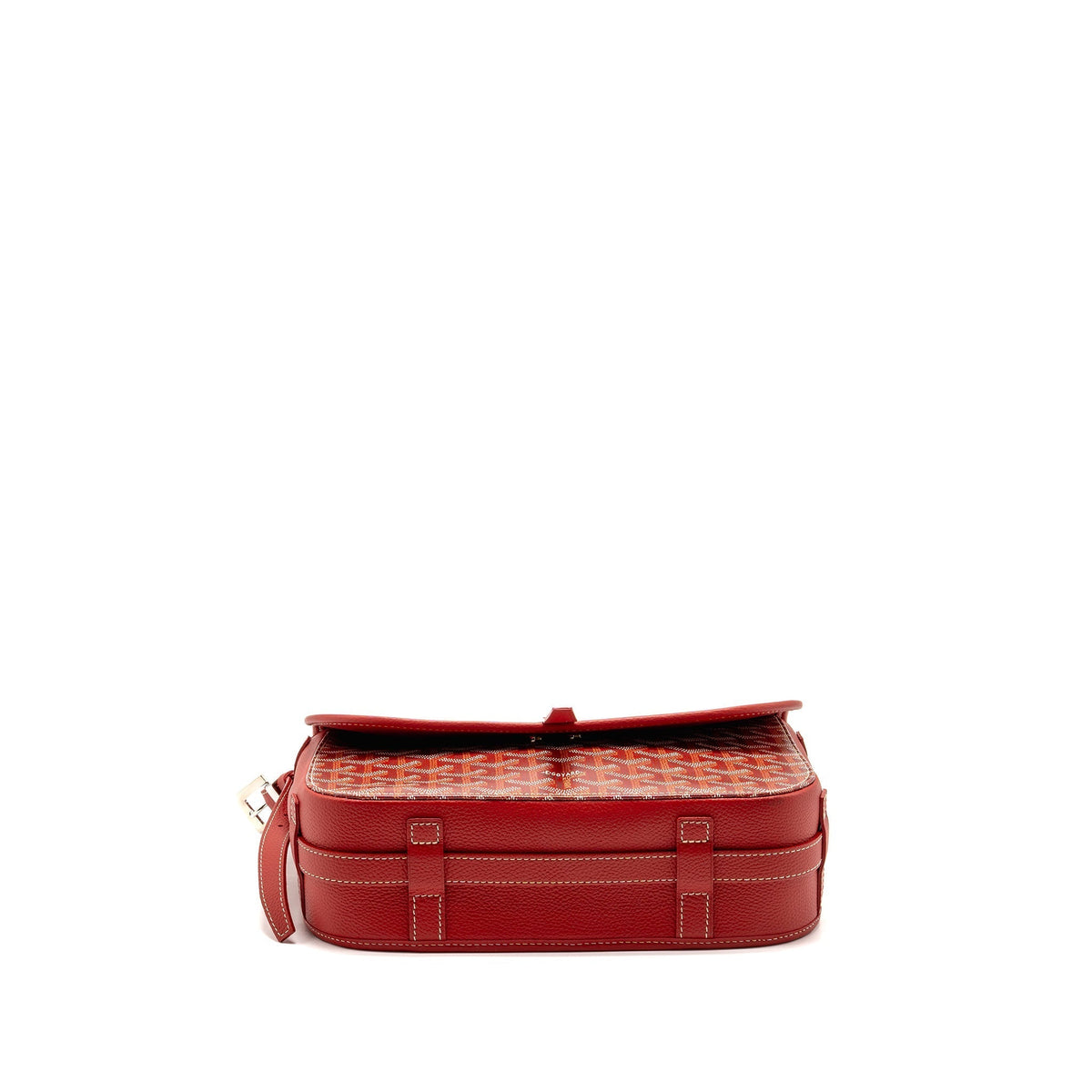 Goyard Belvedere MM Messenger Bag – Red Goyardine Canvas & Calfskin, Silver Hardware