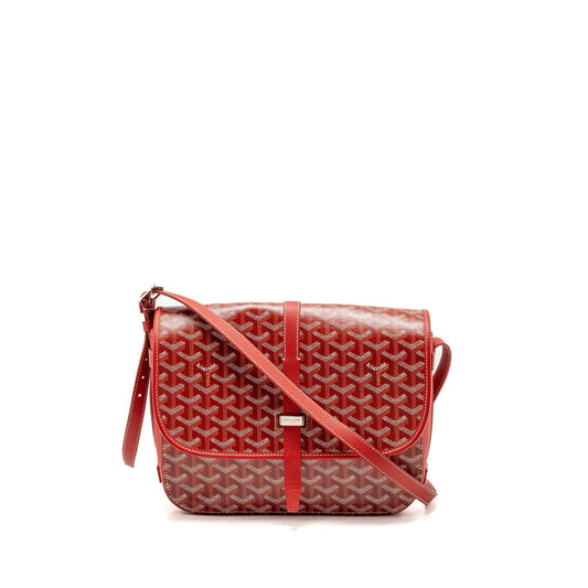Goyard Belvedere MM Messenger Bag – Red Goyardine Canvas & Calfskin, Silver Hardware
