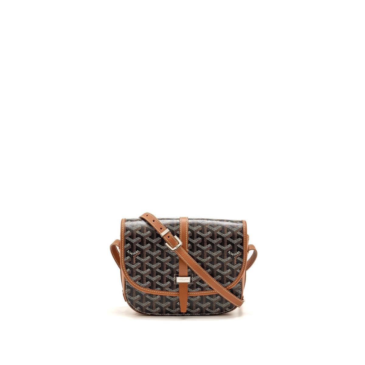 Goyard Belvedere PM Messenger Bag – Tan Goyardine Canvas & Calfskin, Silver Hardware
