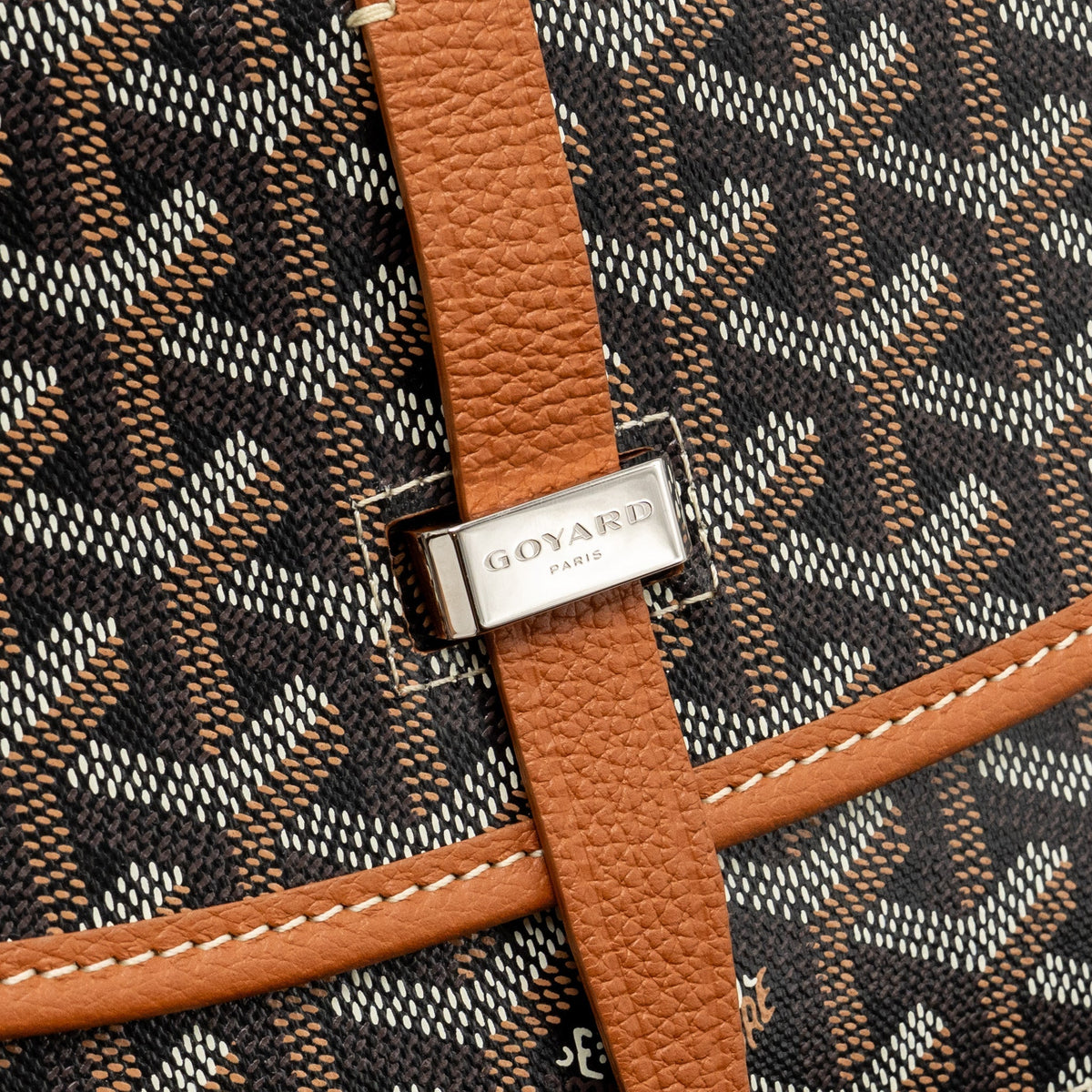 Goyard Belvedere PM Messenger Bag – Black & Tan Goyardine Canvas & Calfskin, Silver Hardware