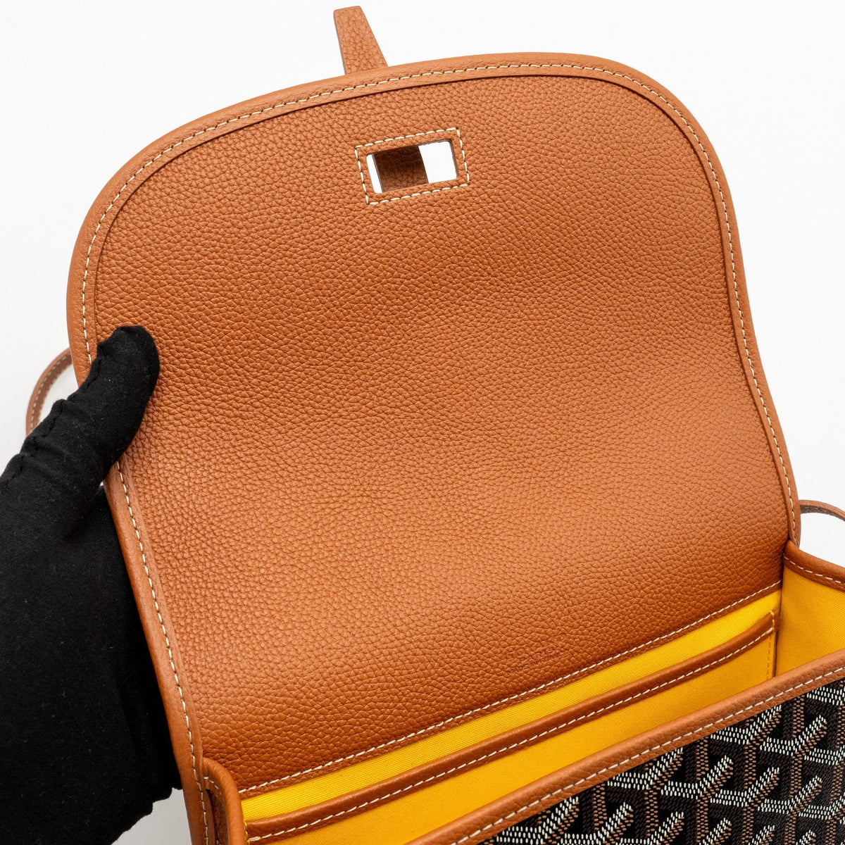 Goyard Belvedere PM Messenger Bag – Black & Tan Goyardine Canvas & Calfskin, Silver Hardware