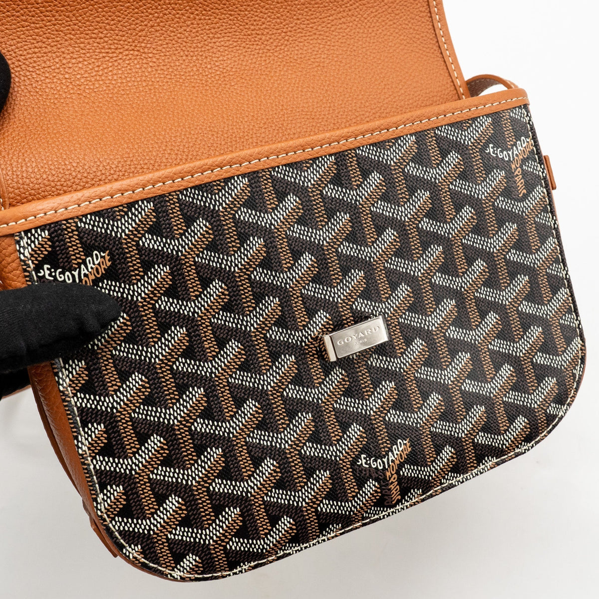 Goyard Belvedere PM Messenger Bag – Black & Tan Goyardine Canvas & Calfskin, Silver Hardware