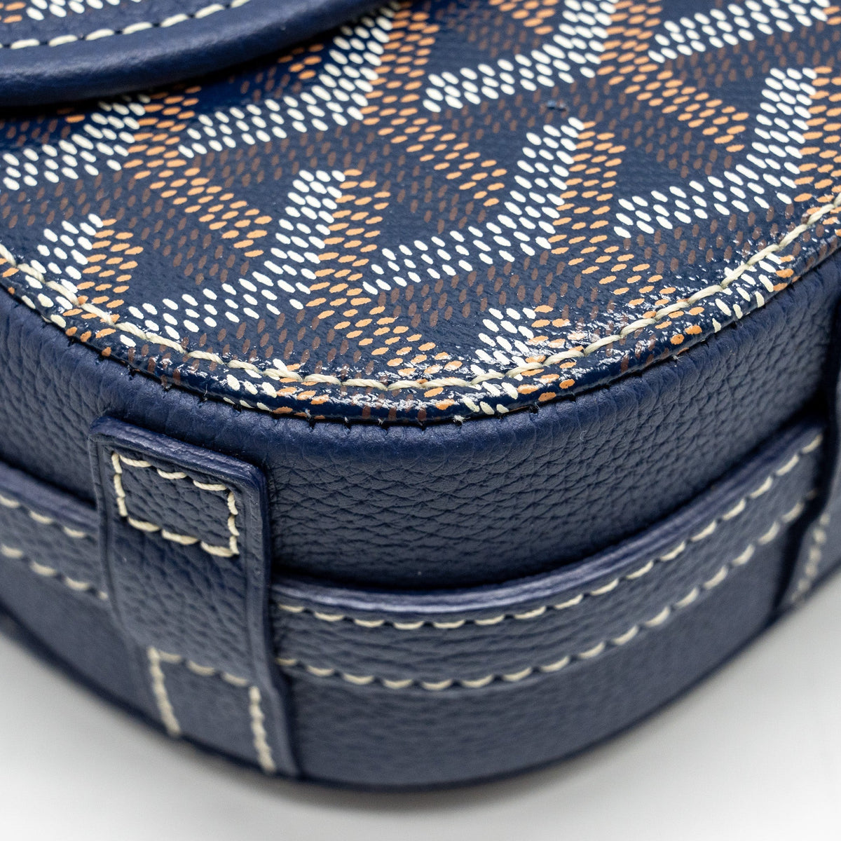 Goyard Belvedere PM Messenger Bag – Navy Goyardine Canvas & Calfskin, Silver Hardware