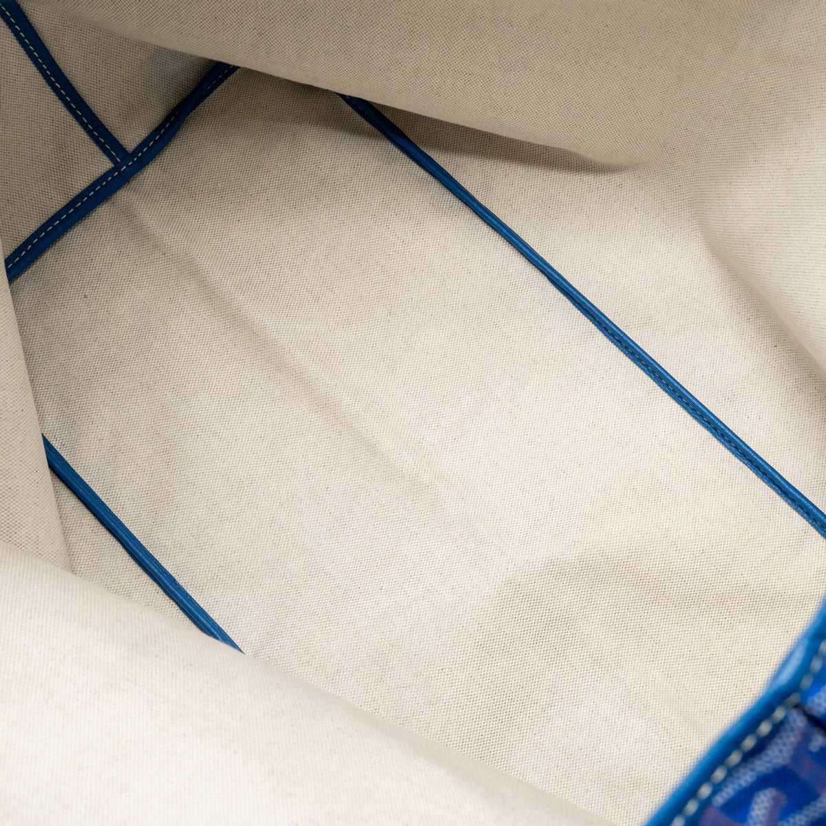 Goyard Saint Louis Tote GM – Blue Goyardine Canvas & Calfskin, Silver Hardware