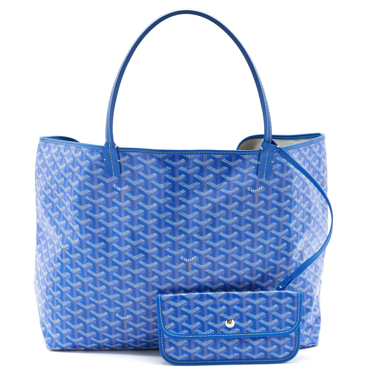 Goyard Saint Louis Tote GM – Blue & Multicolour Goyardine Canvas & Chevroches Calfskin