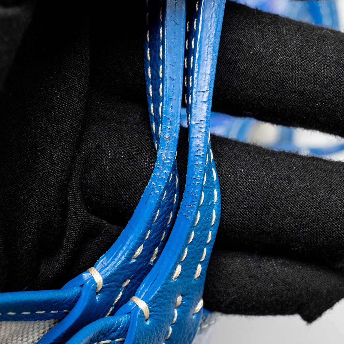 Goyard Saint Louis Tote GM – Blue Goyardine Canvas & Calfskin, Silver Hardware