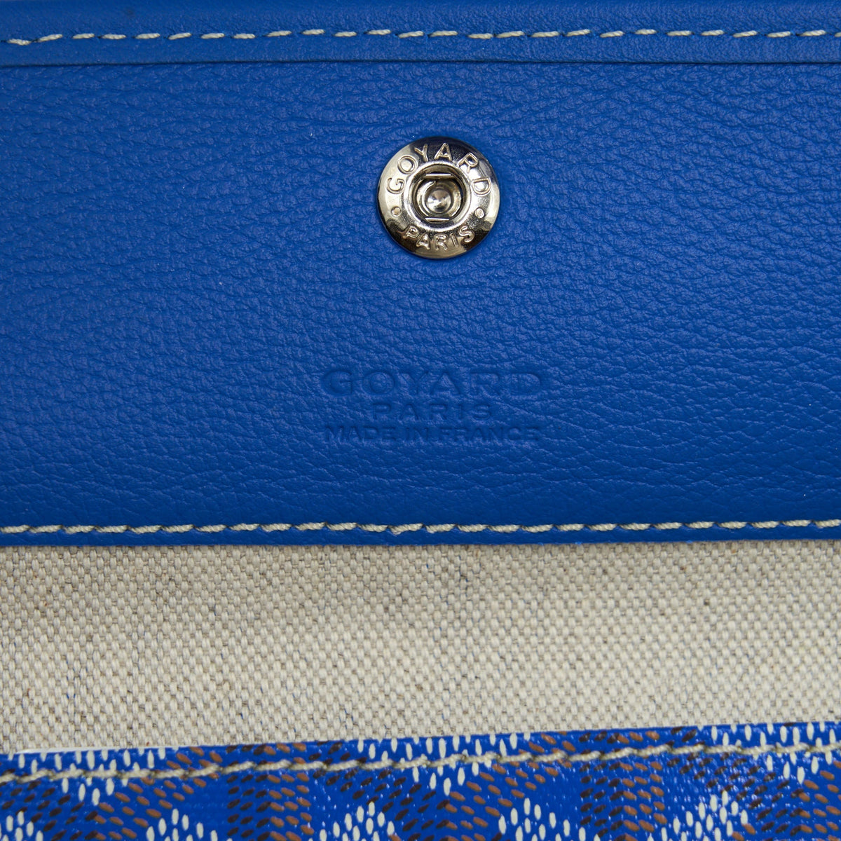 Goyard Saint Louis Tote GM – Blue & Multicolour Goyardine Canvas & Chevroches Calfskin