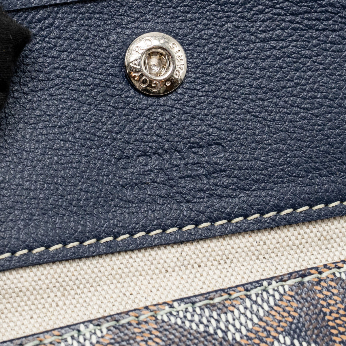 Goyard Saint Louis PM Tote Bag – Navy Blue Goyardine Canvas & Calfskin, Silver Hardware