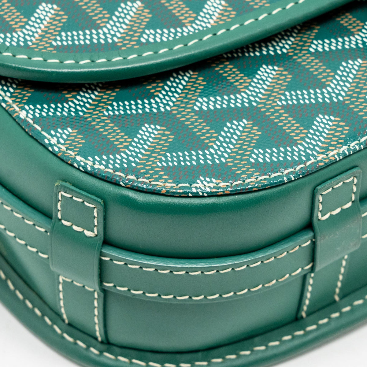 Goyard Belvedere PM Messenger Bag – Green Goyardine Canvas, Silver Hardware