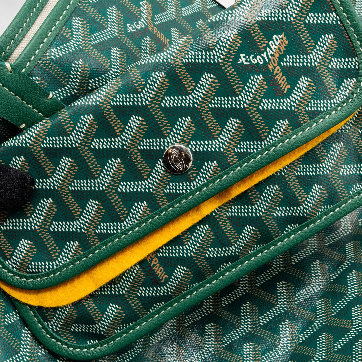 Goyard Saint Louis PM Tote Bag – Green Goyardine Canvas, Silver Hardware