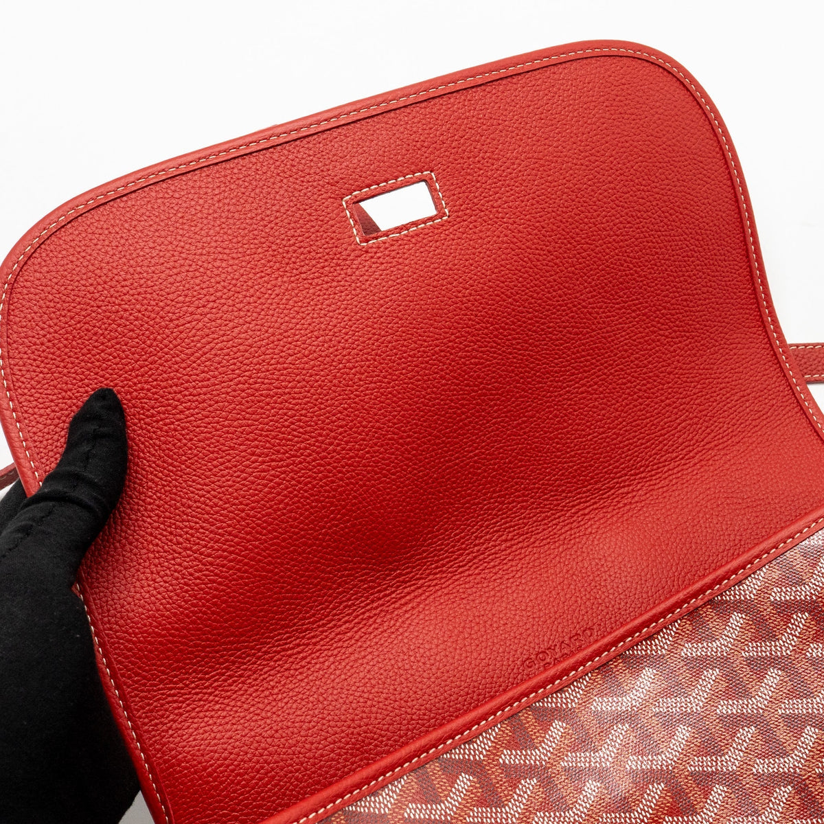 Goyard Belvedere MM Messenger Bag – Red Goyardine Canvas & Calfskin, Silver Hardware