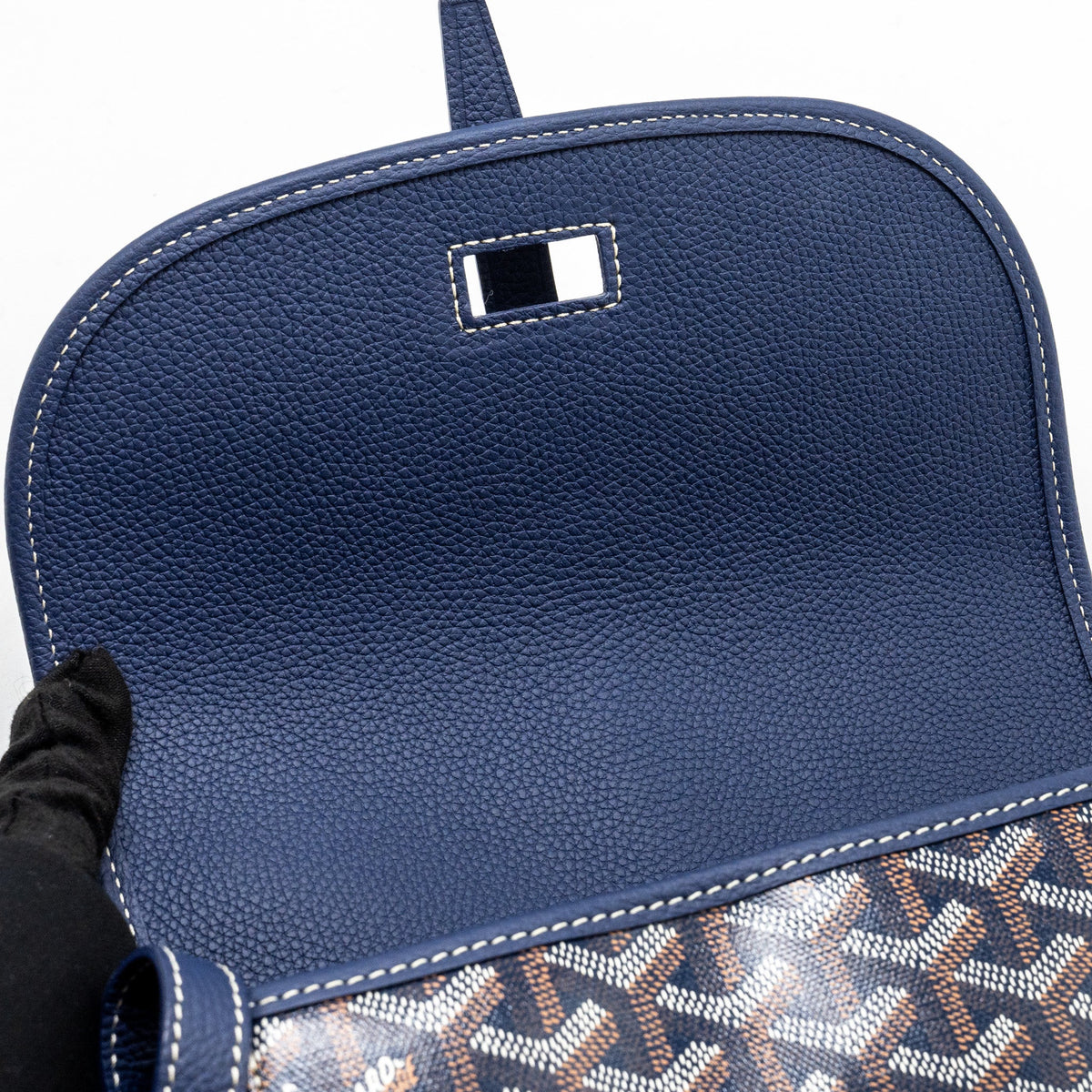 Goyard Belvedere PM Messenger Bag – Navy Goyardine Canvas & Calfskin, Silver Hardware