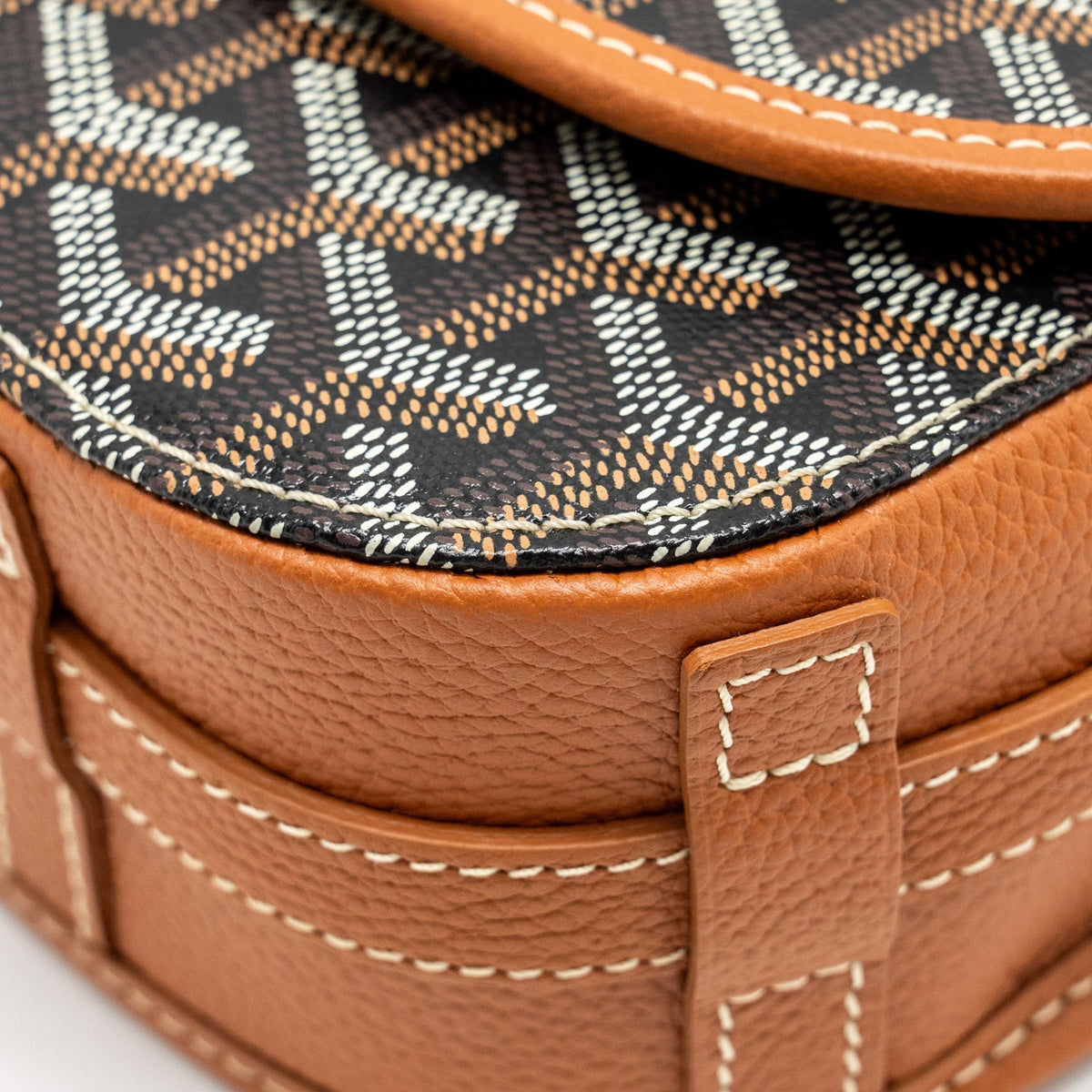 Goyard Belvedere PM Messenger Bag – Black & Tan Goyardine Canvas & Calfskin, Silver Hardware