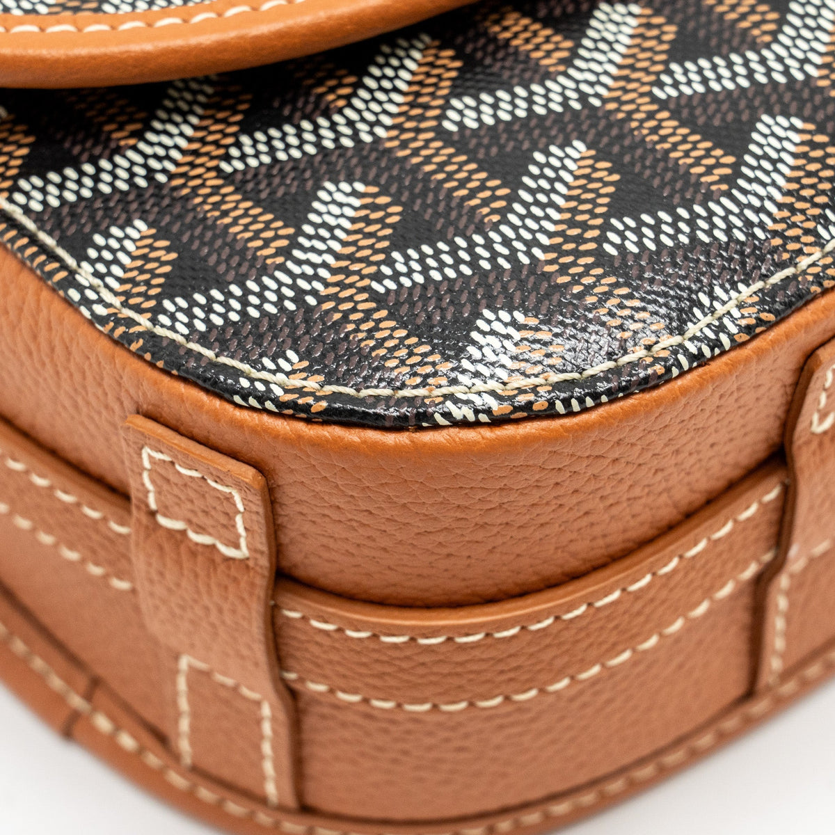 Goyard Belvedere PM Messenger Bag – Black & Tan Goyardine Canvas & Calfskin, Silver Hardware