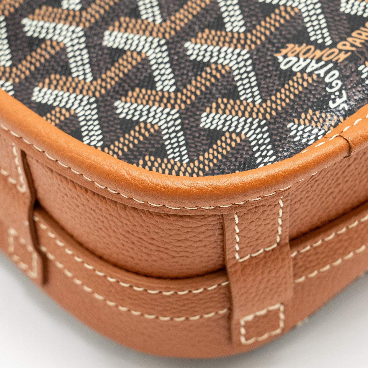 Goyard Belvedere PM Messenger Bag – Black & Tan Goyardine Canvas & Calfskin, Silver Hardware