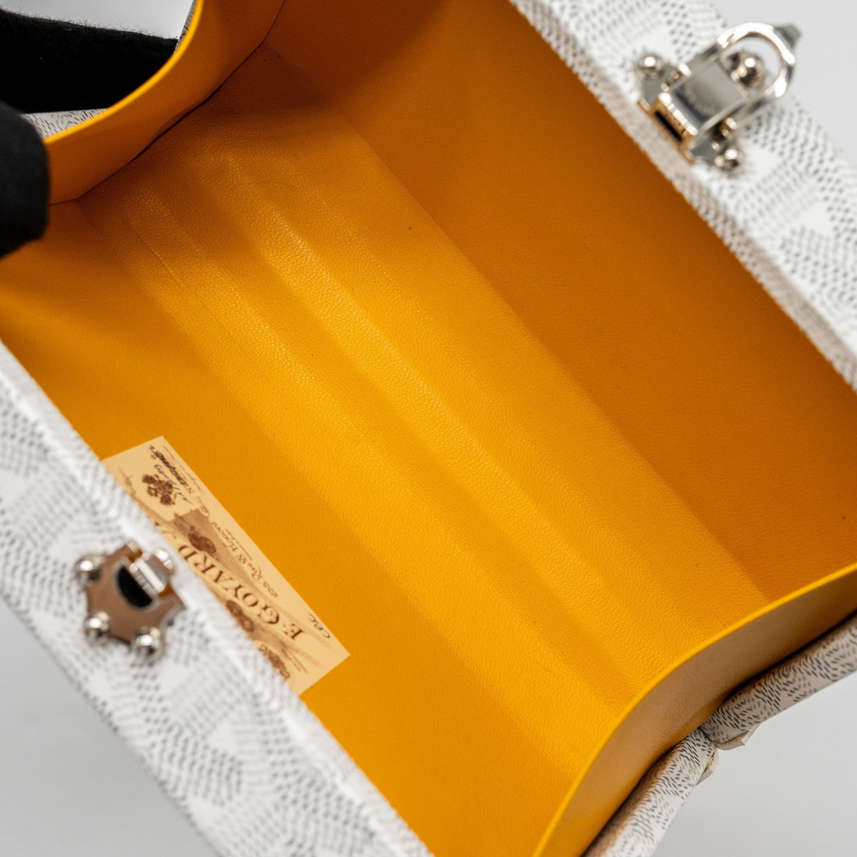 Goyard Minaüdière Trunk Bag – White Goyardine Canvas & Leather, Silver Hardware