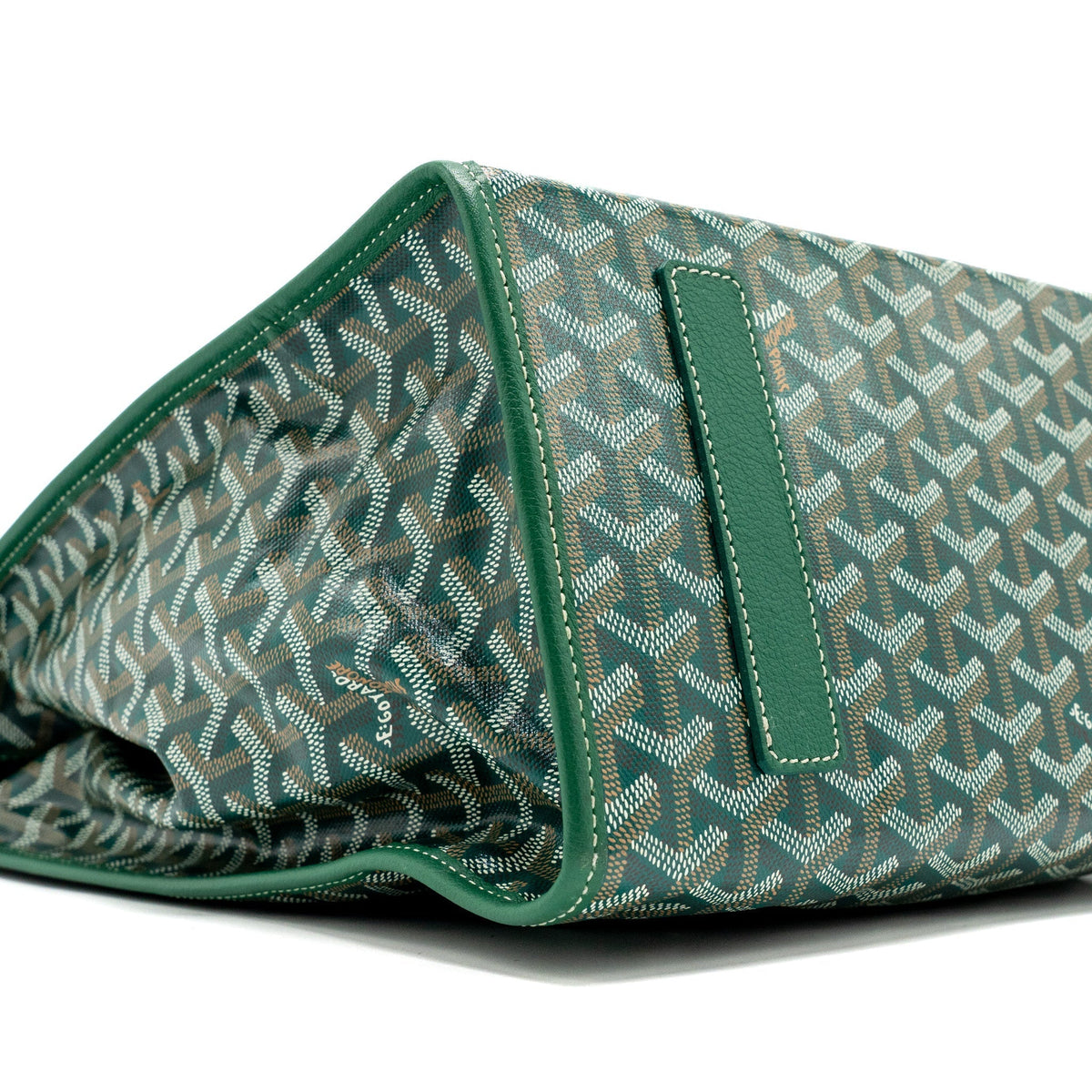 Goyard Saint Léger Backpack – Green Canvas with Bulldog Print, Silver Hardware