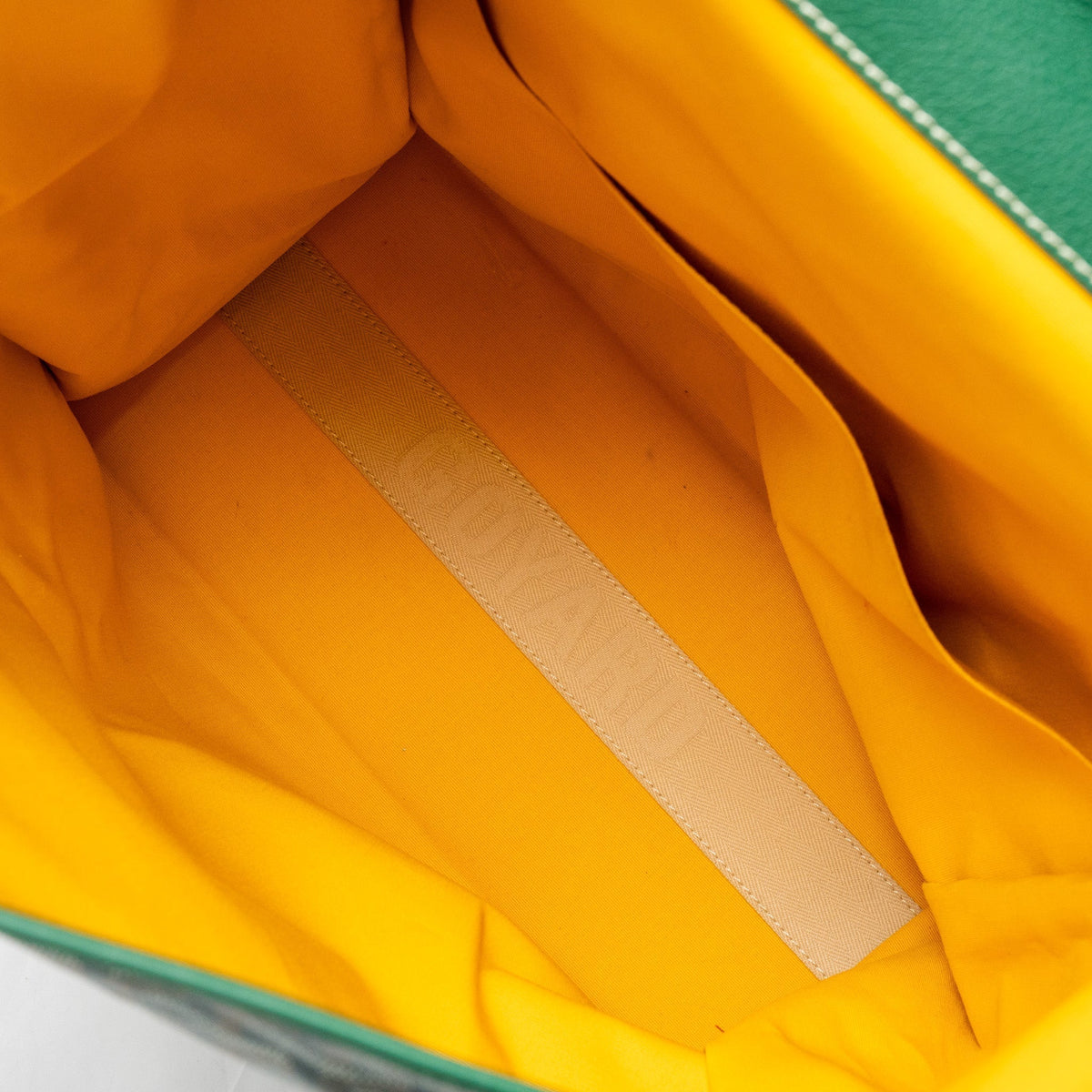 Goyard Saint Léger Backpack – Green Canvas with Bulldog Print, Silver Hardware