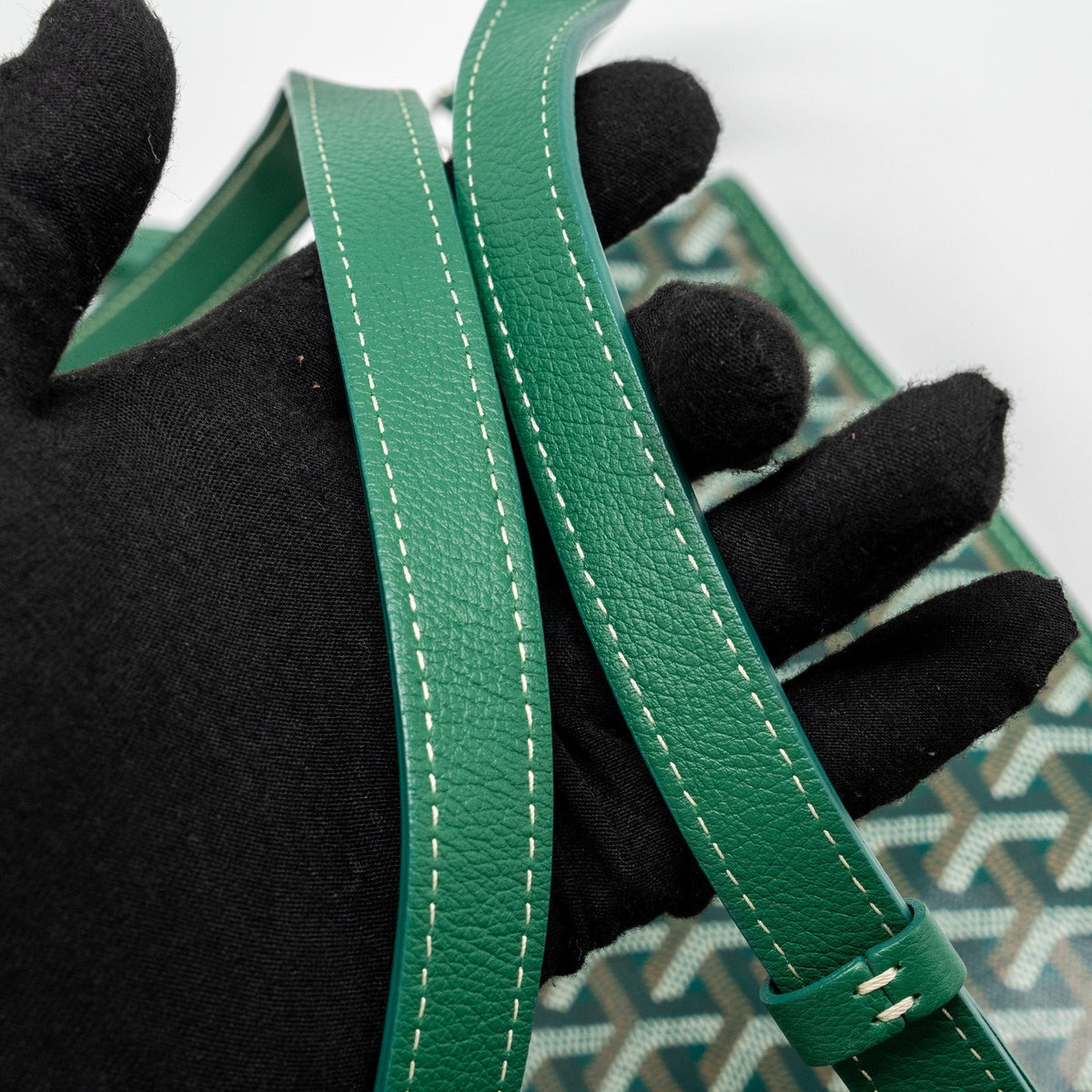 Goyard Saint Léger Backpack – Green Canvas with Bulldog Print, Silver Hardware