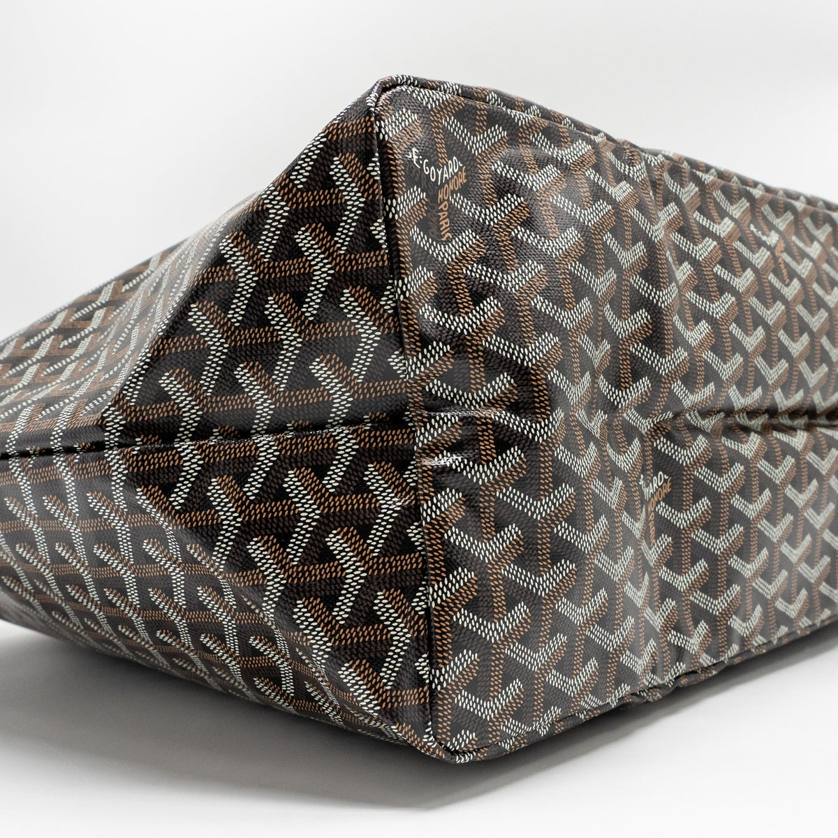 Goyard Saint Louis Tote GM – Black & Brown Goyardine Canvas, Silver Hardware