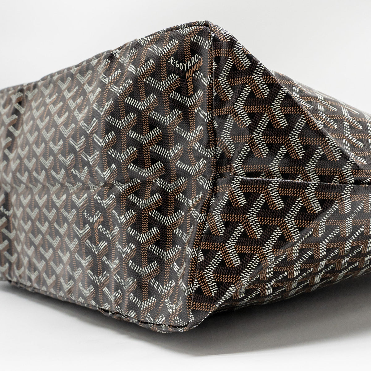 Goyard Saint Louis Tote GM – Black & Brown Goyardine Canvas, Silver Hardware