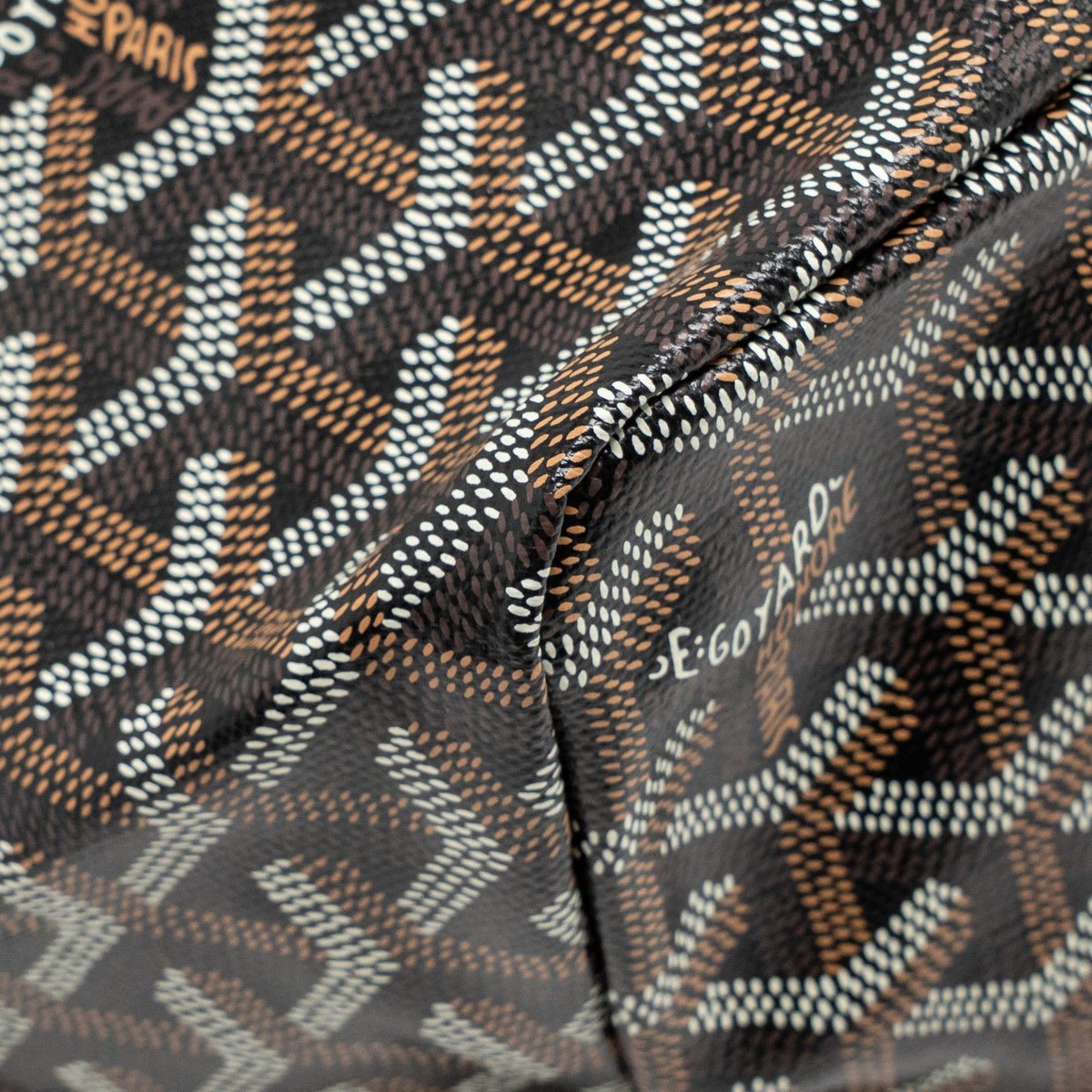 Goyard Saint Louis Tote GM – Black & Brown Goyardine Canvas, Silver Hardware