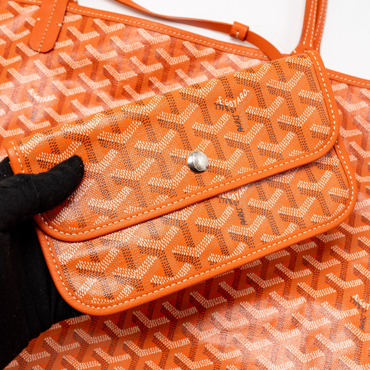 Goyard Saint Louis Tote GM – Orange Goyardine Canvas, Silver Hardware