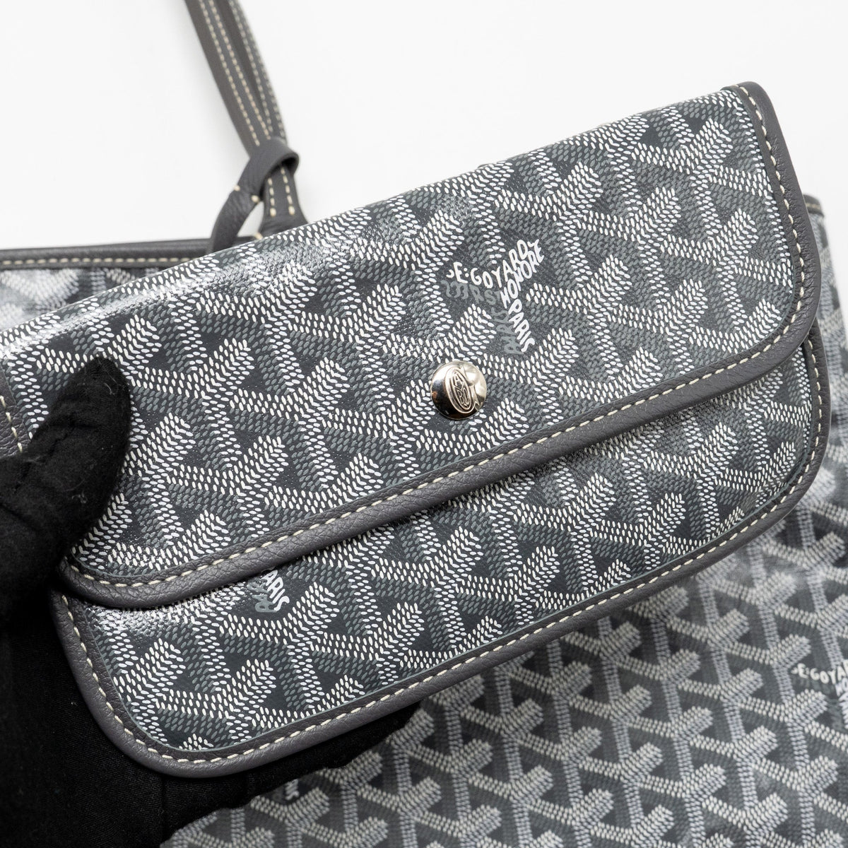 Goyard Saint Louis Tote GM – Grey Goyardine Canvas & Leather, Silver Hardware