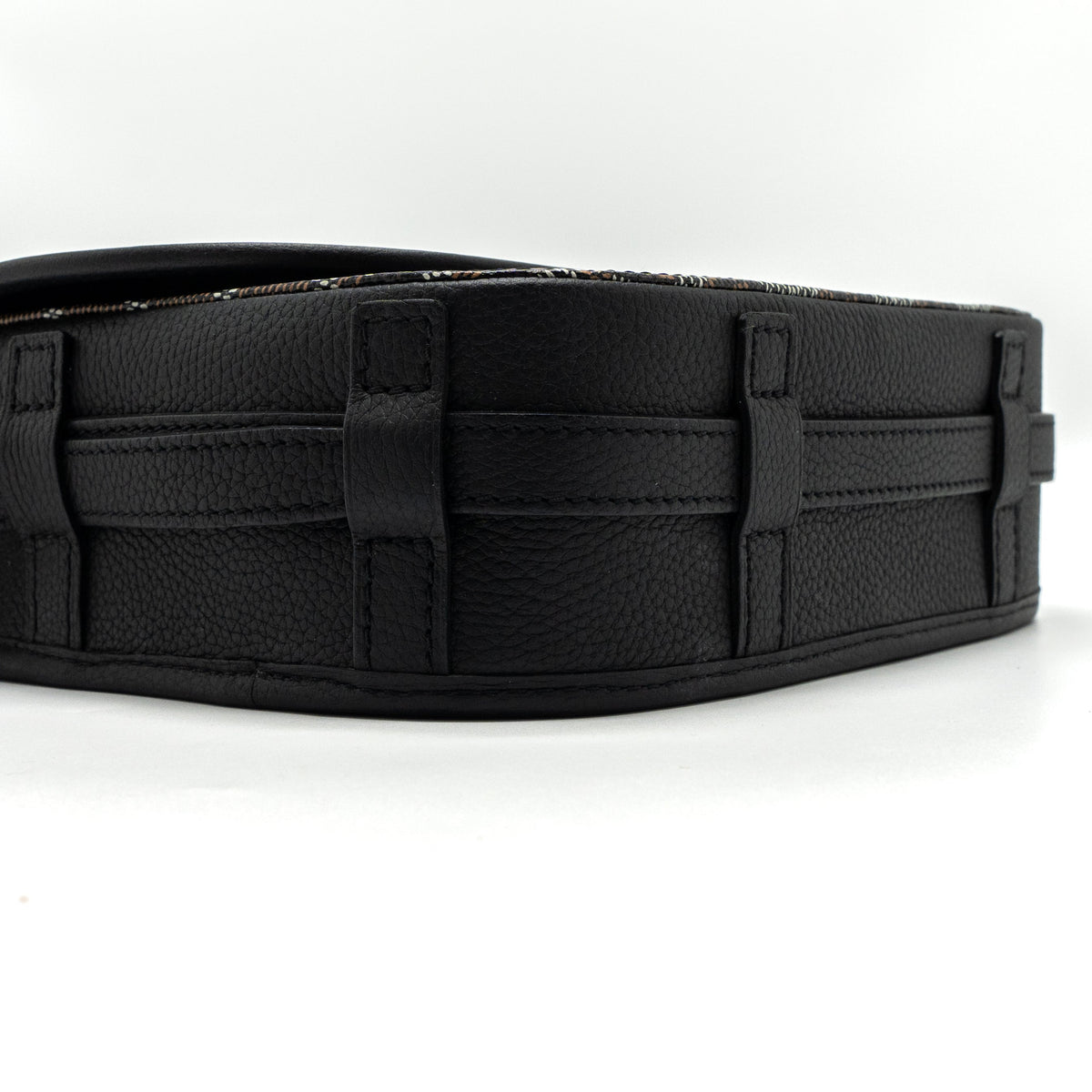 Goyard Messenger Bag – Black Calfskin & Goyardine Canvas, Silver Hardware