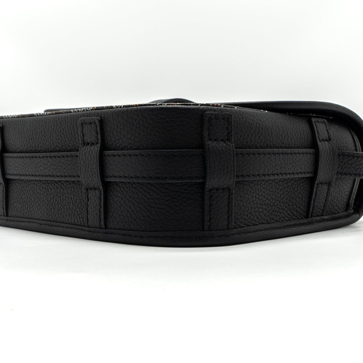 Goyard Messenger Bag – Black Calfskin & Goyardine Canvas, Silver Hardware