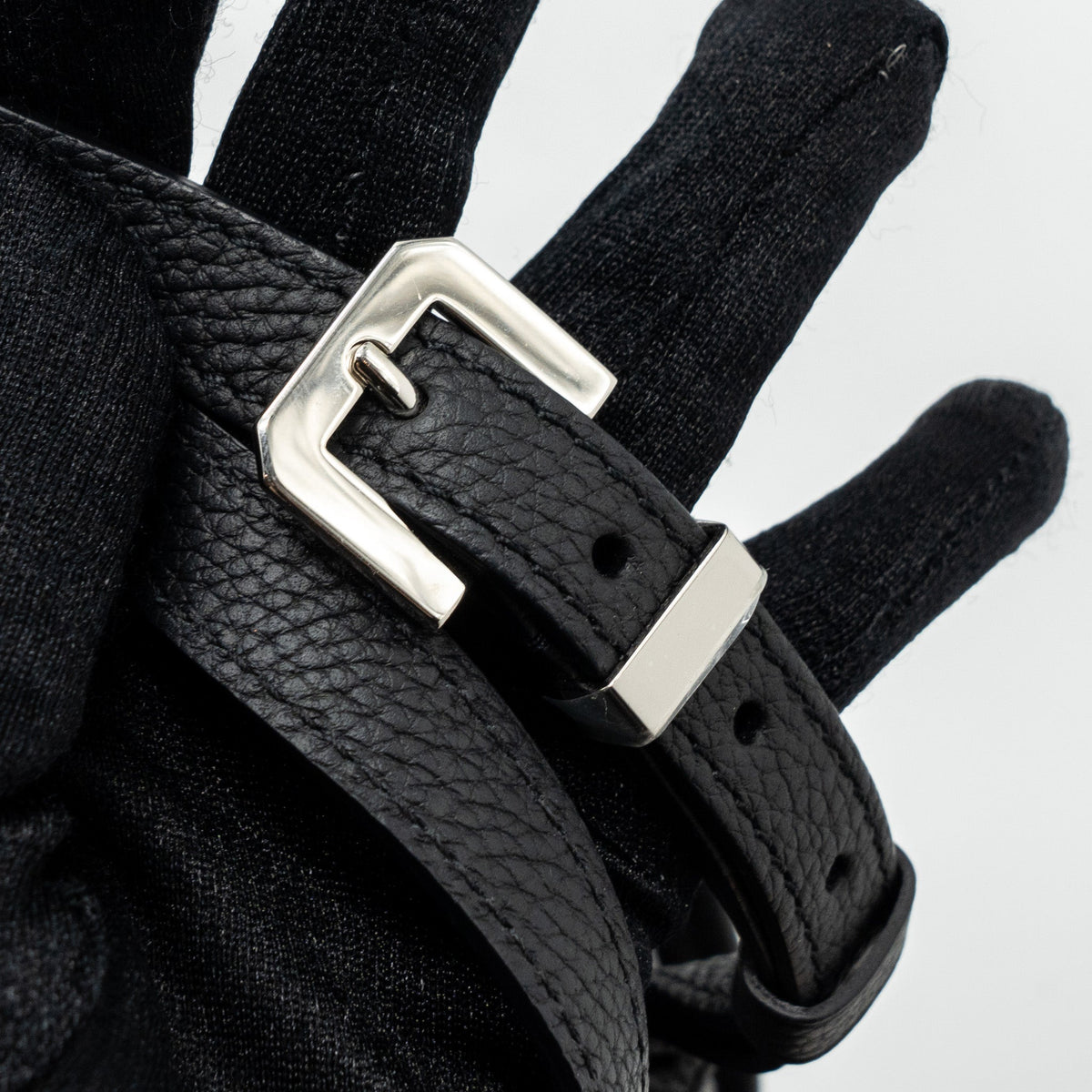 Goyard Messenger Bag – Black Calfskin & Goyardine Canvas, Silver Hardware