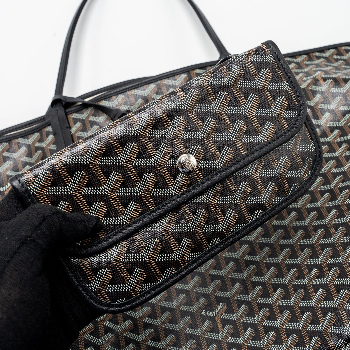 Goyard Saint Louis Tote GM – Black Goyardine Canvas & Leather, Silver Hardware