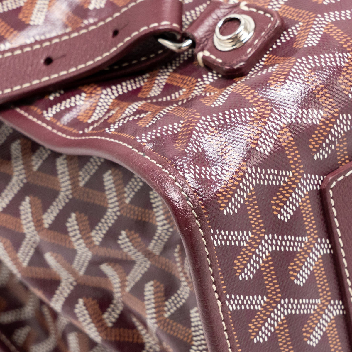 Goyard Saint Léger Backpack – Burgundy Goyardine Canvas, Silver Hardware